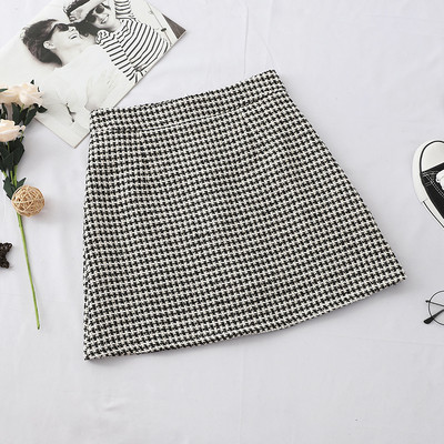 Kockás női szoknya magas derékkal - három színben