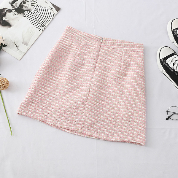 Kockás női szoknya magas derékkal - három színben
