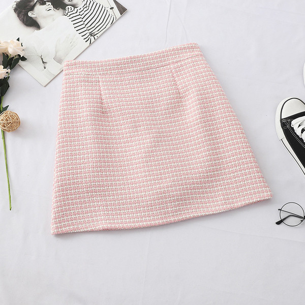 Kockás női szoknya magas derékkal - három színben