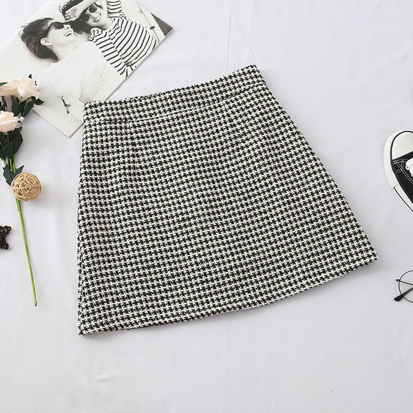 Kockás női szoknya magas derékkal - három színben