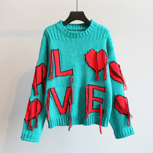 Pulover de dama de ultimă generație cu broderie colorată cu decolteu O