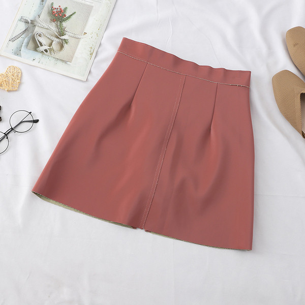 Fusta de dama actuala in patru culori cu fermoar