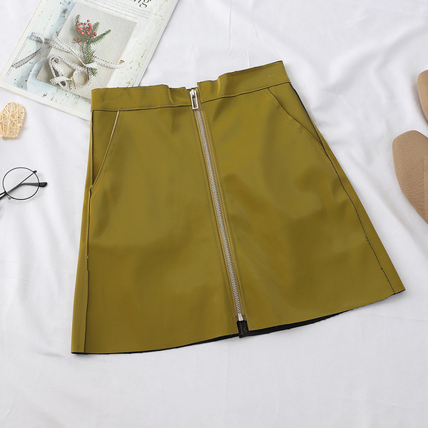 Fusta de dama actuala in patru culori cu fermoar