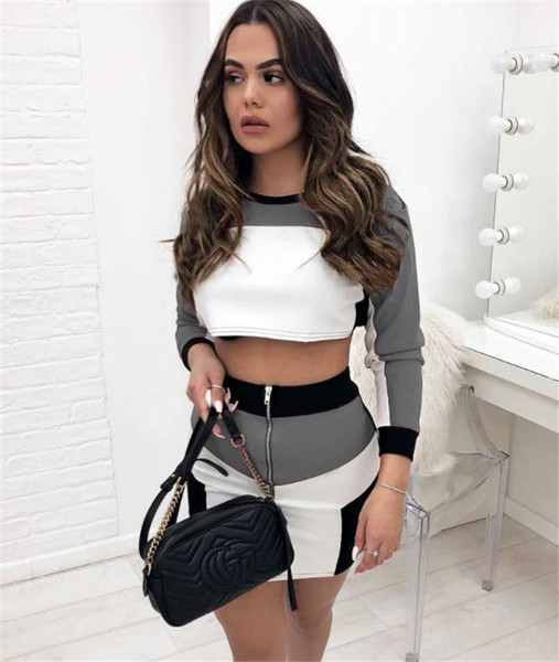 Modern női szoknya és felső szett négy színben