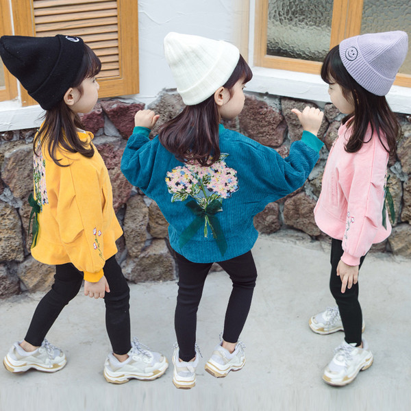 Geaca de toamna copii pentru fete cu broderie in mai multe culori