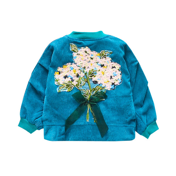 Geaca de toamna copii pentru fete cu broderie in mai multe culori