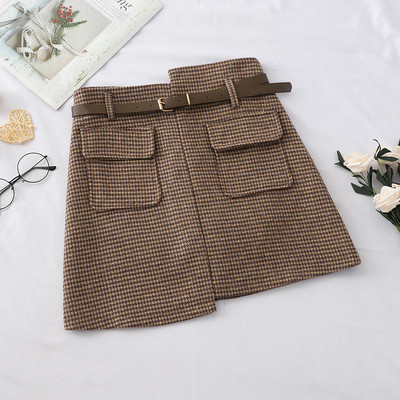 Fusta de dama moderna in doua culori cu buzunare