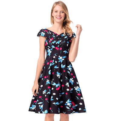 Elegáns női ruha virágmintás - szabású modell