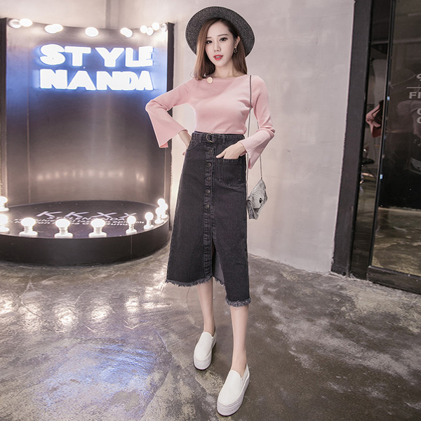 Fusta casual dama in doua culori - model drept