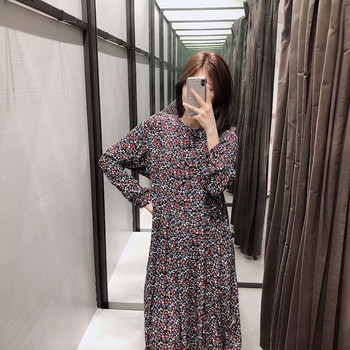 Rochie lunga casual cu model floral