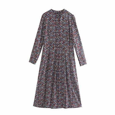 Rochie lunga casual cu model floral