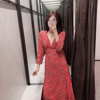 Rochie lunga cu decolteu si crapata