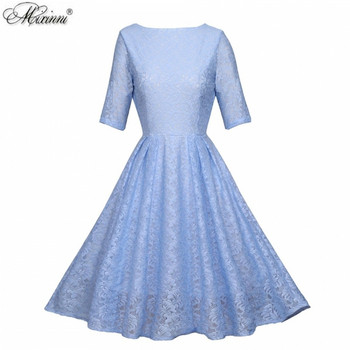 Rochie eleganta de dama cu maneci 3/4 de culoare albastra