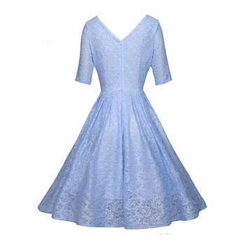 Rochie eleganta de dama cu maneci 3/4 de culoare albastra