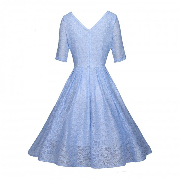 Rochie eleganta de dama cu maneci 3/4 de culoare albastra