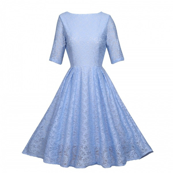 Rochie eleganta de dama cu maneci 3/4 de culoare albastra