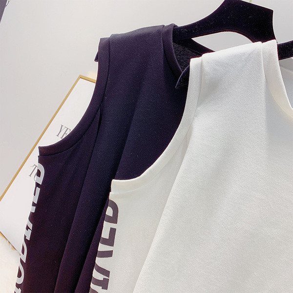 Bluză de damă modernă cu umerii goi - albă și neagră