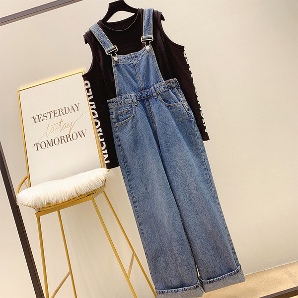 Női farmer overall új modellje kék színben