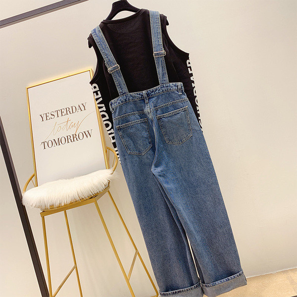 Női farmer overall új modellje kék színben