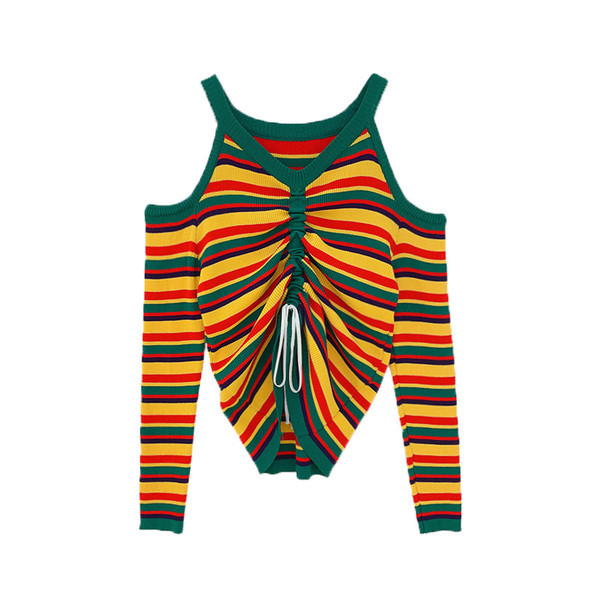 Bluza de dama in dungi model nou cu umerii goi in mai multe culori