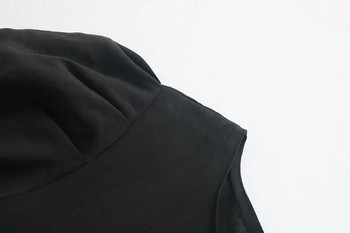 Rochie moderna de dama - model croiat in negru si albastru