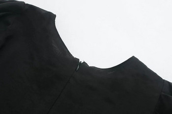 Rochie moderna de dama - model croiat in negru si albastru