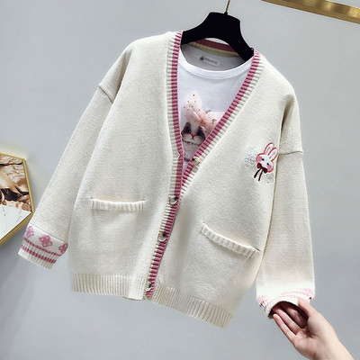 Vesta de dama de toamna cu broderie in trei culori