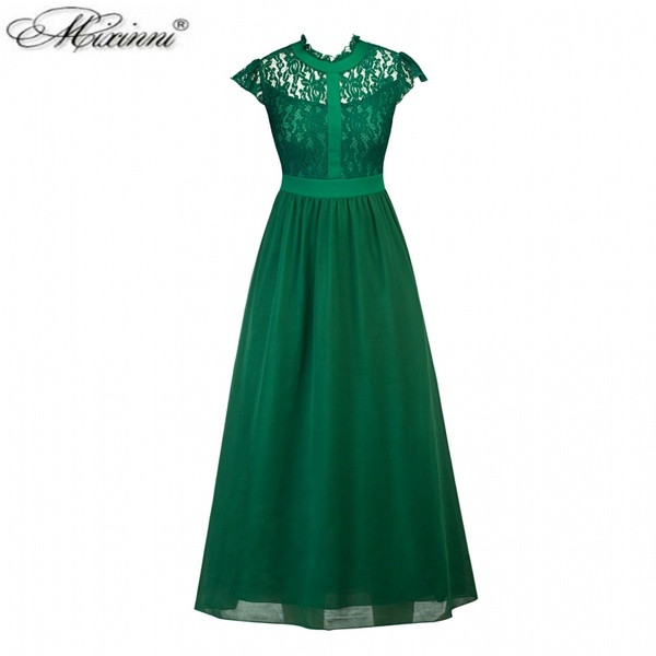 Elegáns női hosszú ruha rövid ujjú három színben