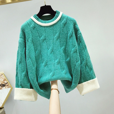 Női pulóver O-nyakkal, több színben