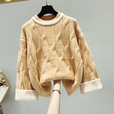 Női pulóver O-nyakkal, több színben