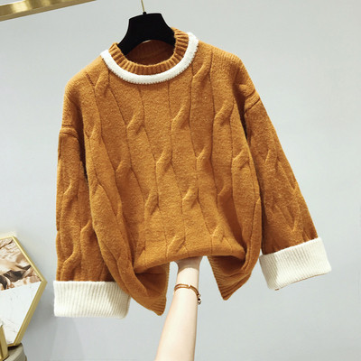 Női pulóver O-nyakkal, több színben