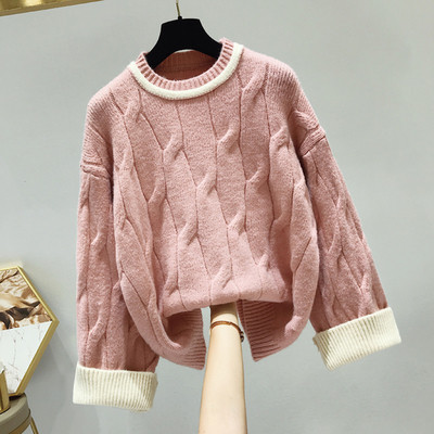 Női pulóver O-nyakkal, több színben