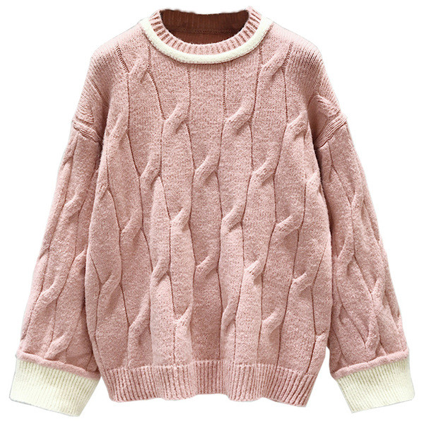 Női pulóver O-nyakkal, több színben