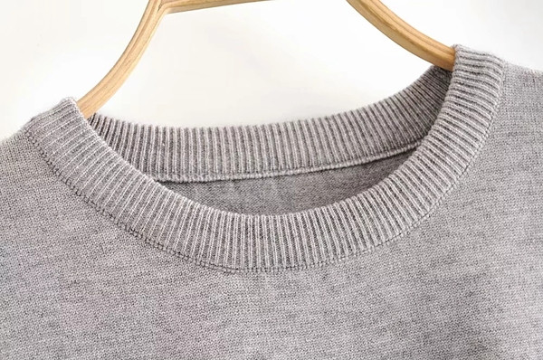 Pulover casual de dama in culoarea gri