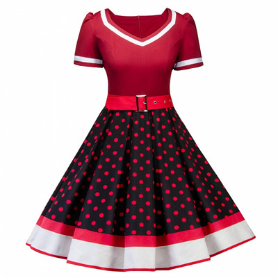 Rochie eleganta de dama cu brat scurt si curea in mai multe culori