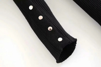 Rochie de dama model nou cu maneci lungi de culoare neagra