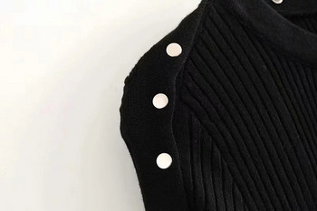 Rochie de dama model nou cu maneci lungi de culoare neagra