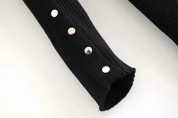 Rochie de dama model nou cu maneci lungi de culoare neagra