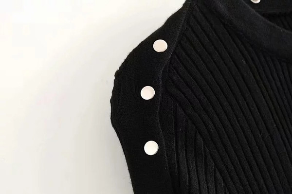 Rochie de dama model nou cu maneci lungi de culoare neagra