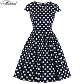 Rochie elegantă de damă cu puncte negre