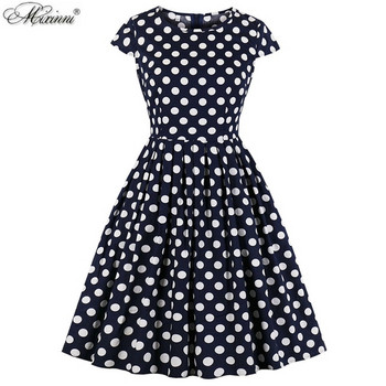 Rochie elegantă de damă cu puncte negre