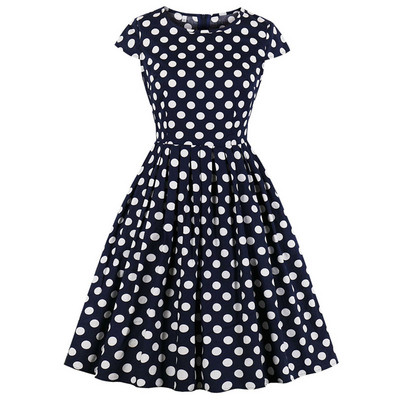 Rochie elegantă de damă cu puncte negre