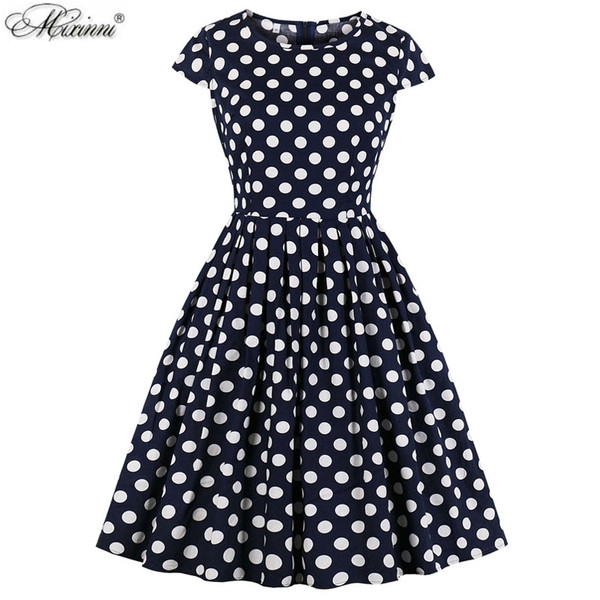 Rochie elegantă de damă cu puncte negre