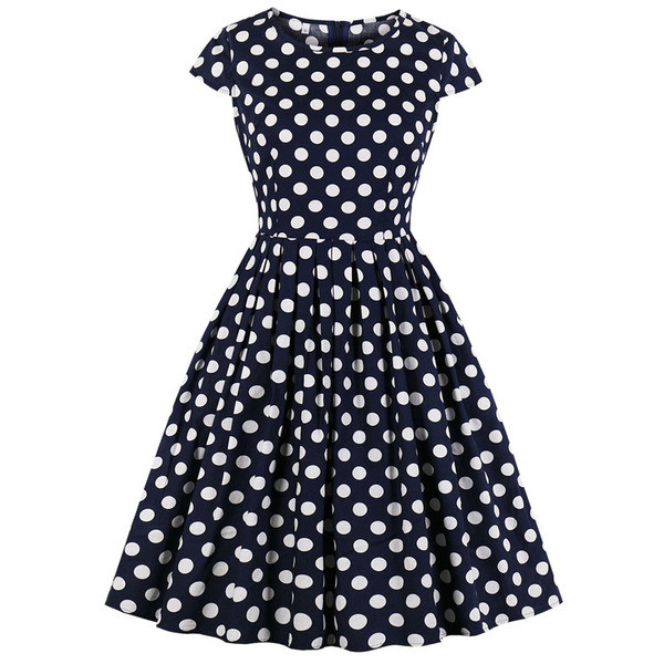 Rochie elegantă de damă cu puncte negre