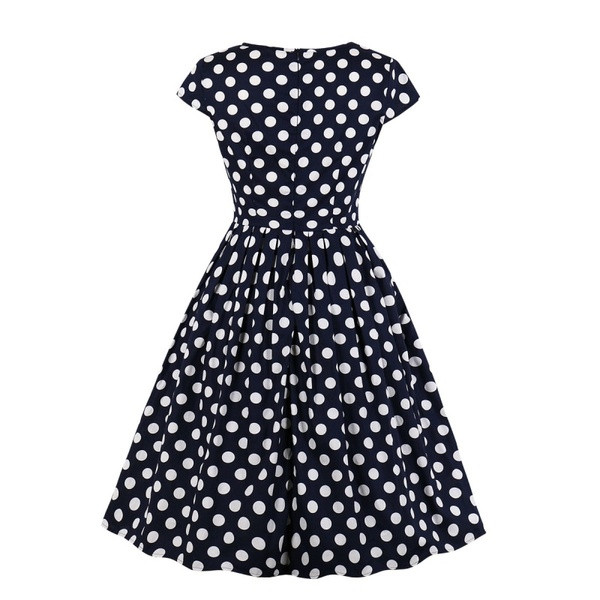 Rochie elegantă de damă cu puncte negre