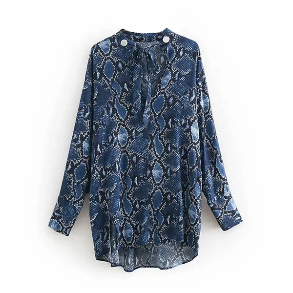 Új modell elegáns női ing, kék színű állati motívumokkal