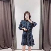 Rochie de dama model nou cu guler clasic - culoare albastra