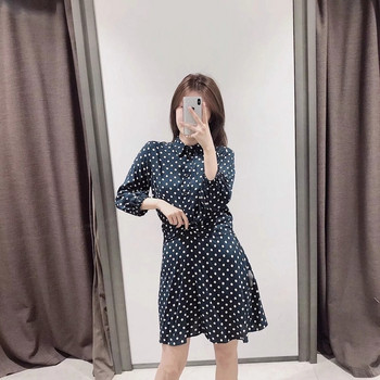 Rochie de dama model nou cu guler clasic - culoare albastra