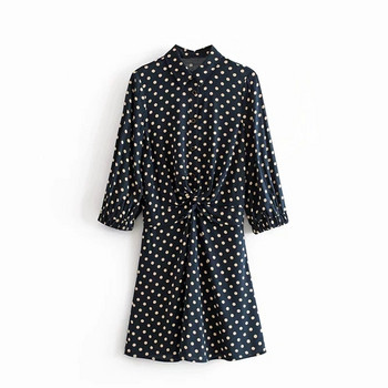 Rochie de dama model nou cu guler clasic - culoare albastra