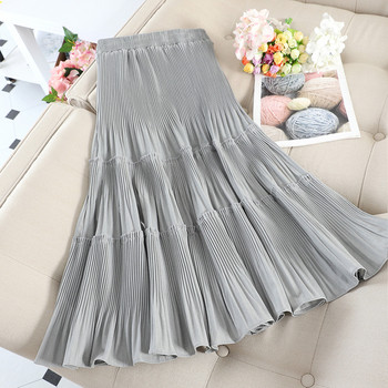 Fusta lunga de dama cu talie inalta in patru culori